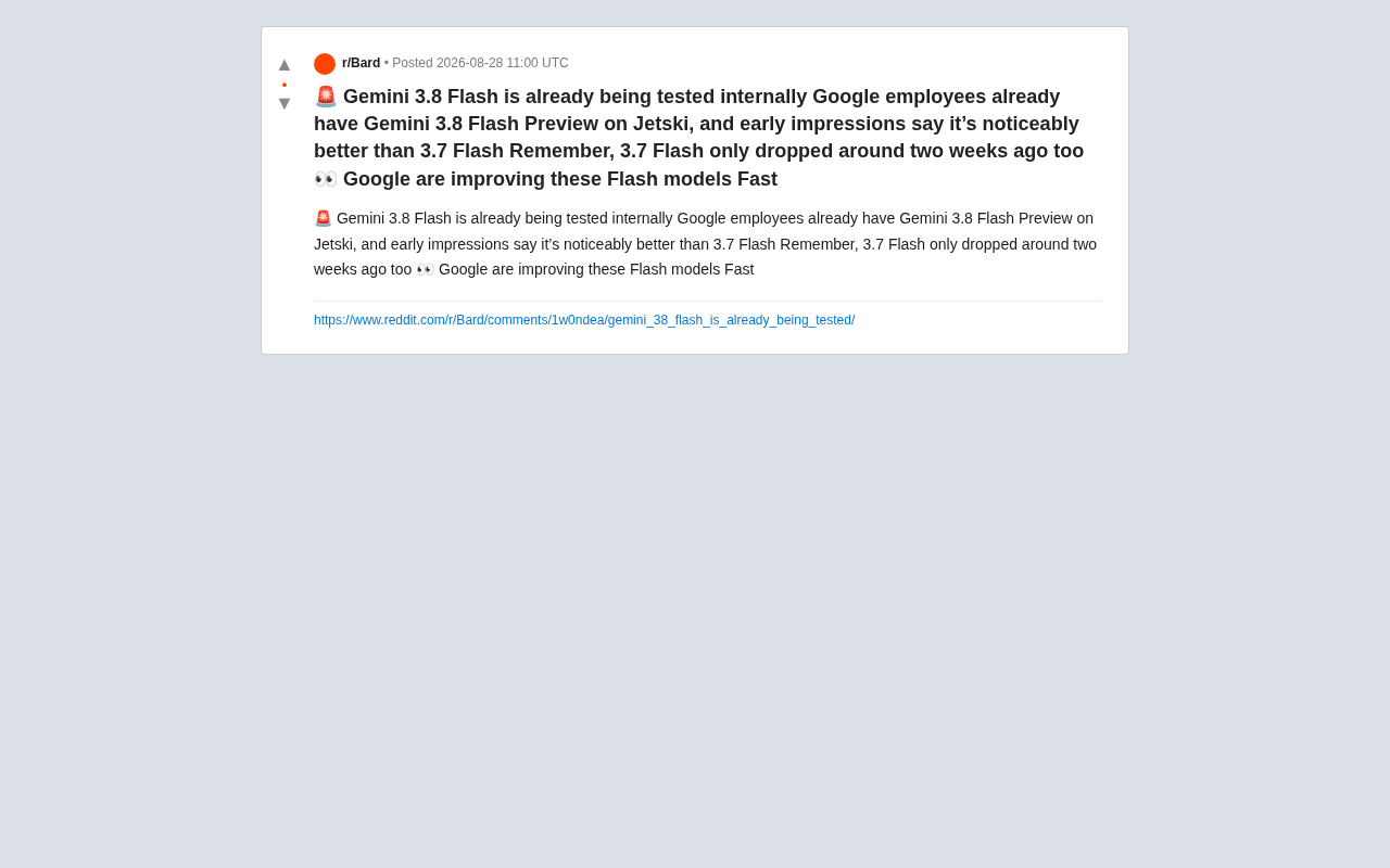 reddit source: Gemini 3.8 Flash内测曝光