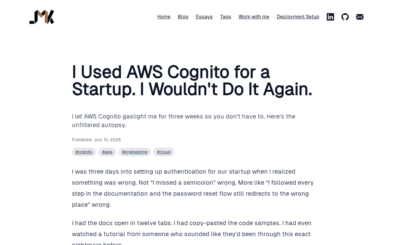 AWS Cognito创业公司实战避坑指南:隐性成本与替代方案