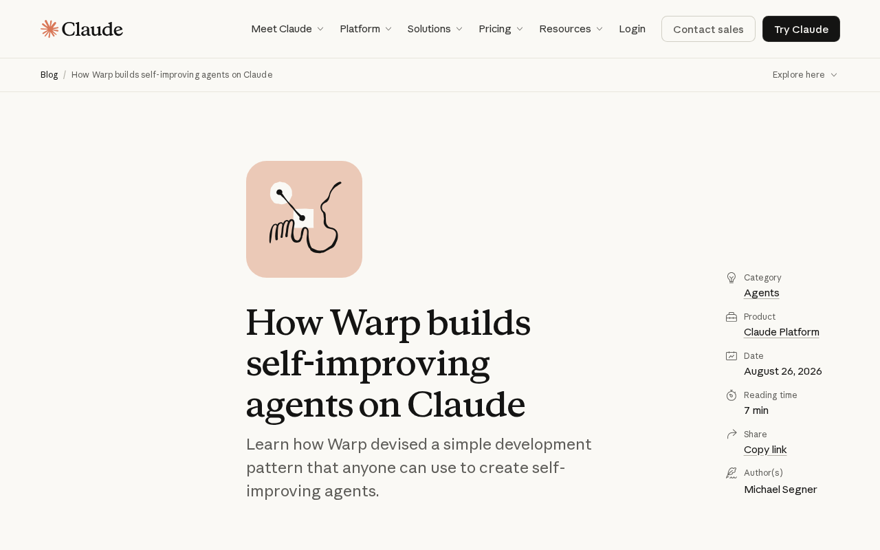 Warp如何用Claude打造自我进化的AI智能体