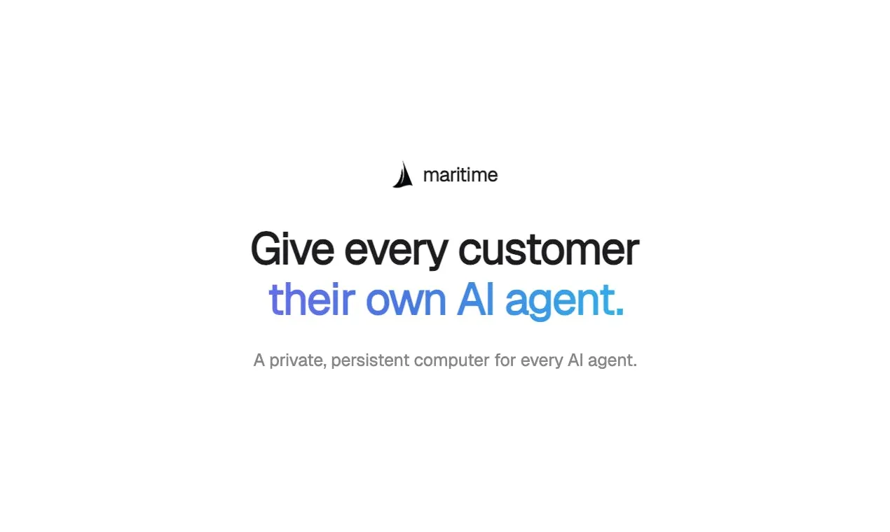 Maritime: Dedicated Cloud Computers for AI Agents, Starting at Just $1/Month