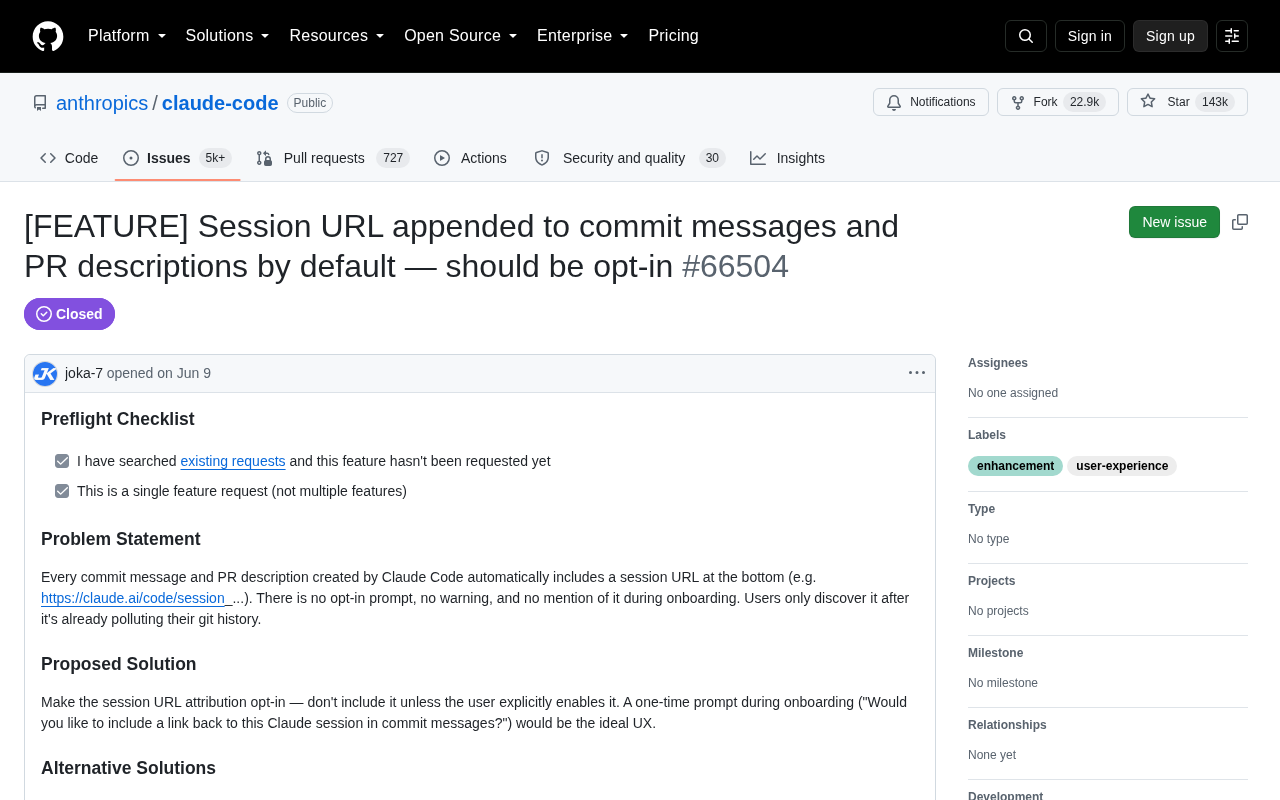 Claude's Default Behavior of Appending Session Links to Git Commits Sparks Controversy