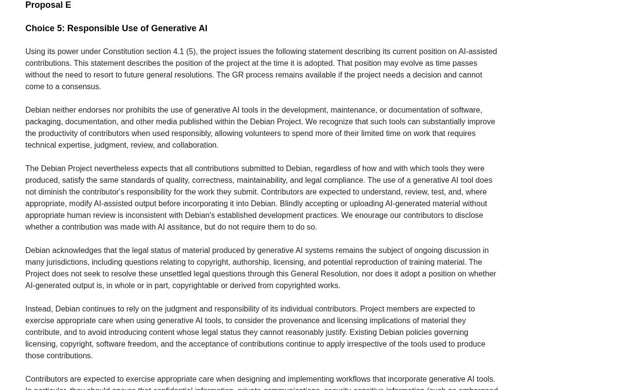 Debian's Stance on LLM Use: Neither Endorsement Nor Prohibition — A New Model for Open Source Governance
