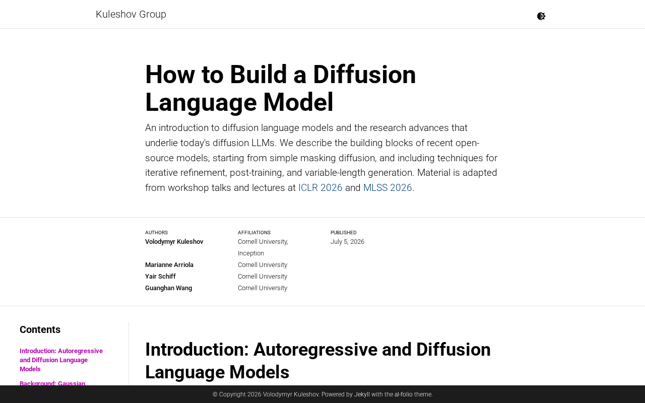 hackernews source: How to build a diffusion language model