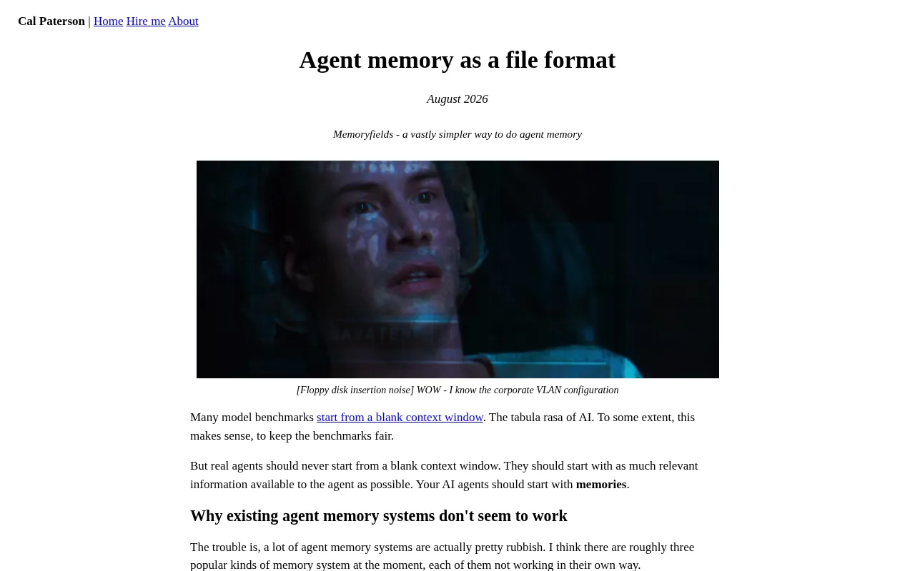 Agent Memory as a File: A New Paradigm for AI Agent Persistent Memory