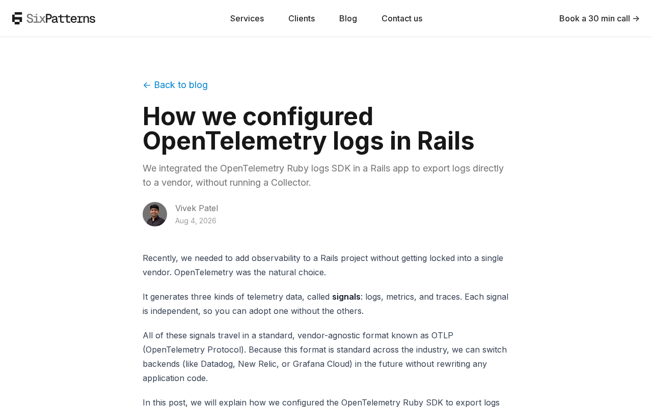 hackernews 来源:How we configured OpenTelemetry logs in Rails