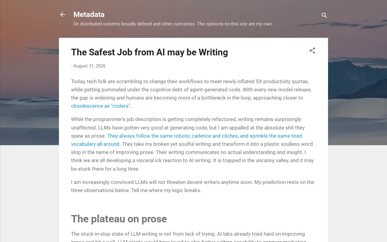Why Writing May Be the Hardest Job for AI to Replace