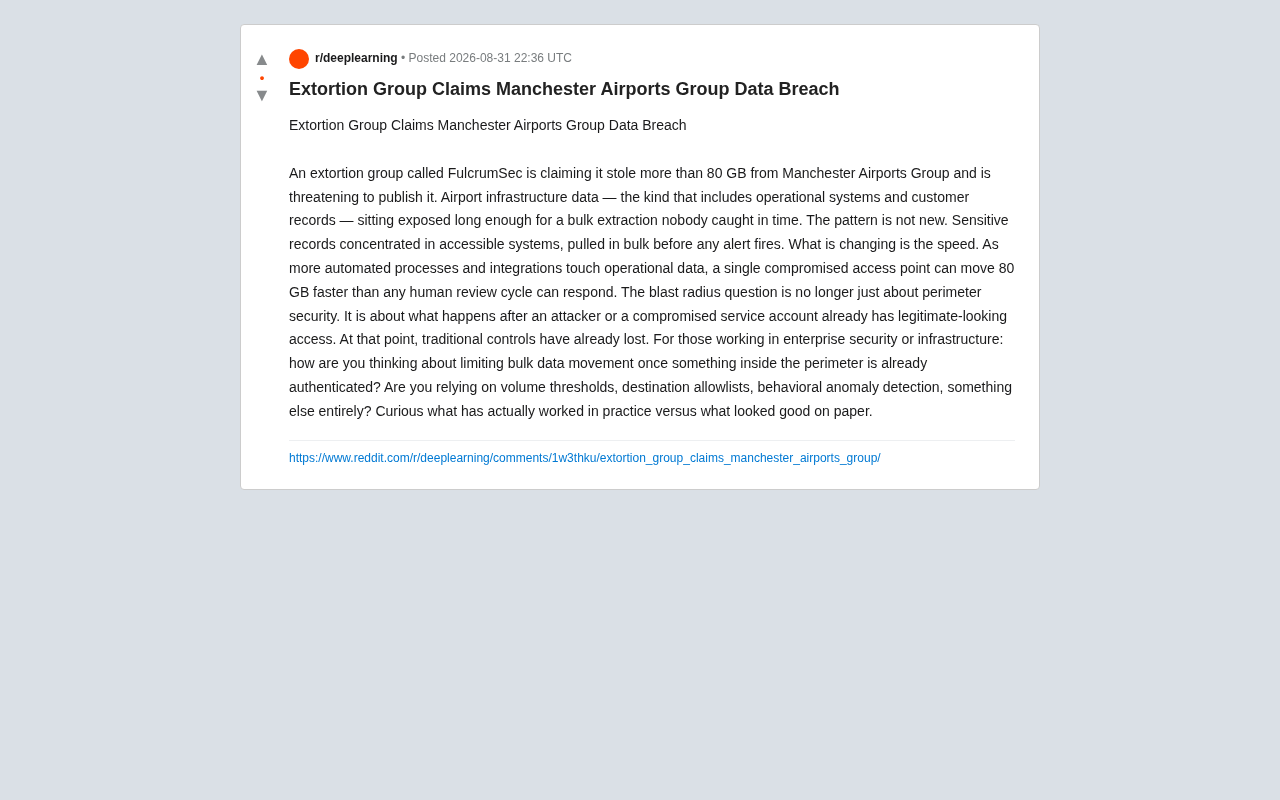 Deep Analysis of the Manchester Airport 80GB Data Breach and Defensive Takeaways