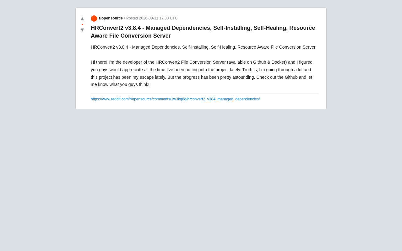 HRConvert2:自托管文件转换服务器,自愈自安装一键部署