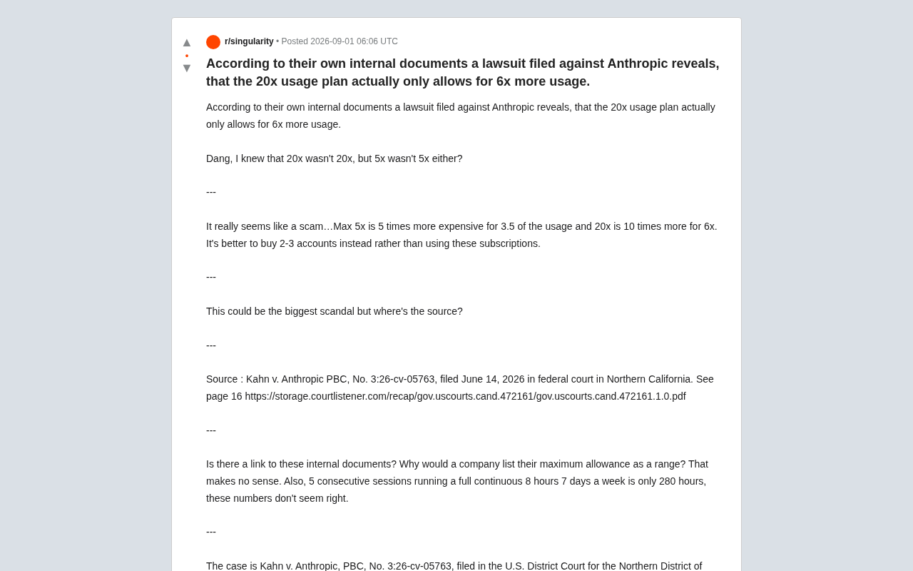 Anthropic Sued: Claude Max 20x Plan Allegedly Delivers Only 6x Usage?