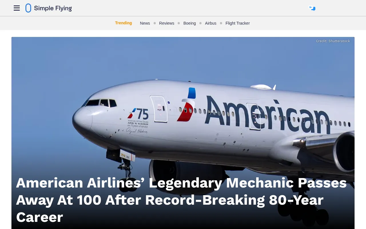 Centenary Aviation Mechanic Passes Away: Profound Lessons from an 80-Year Maintenance Career for Tech Professionals