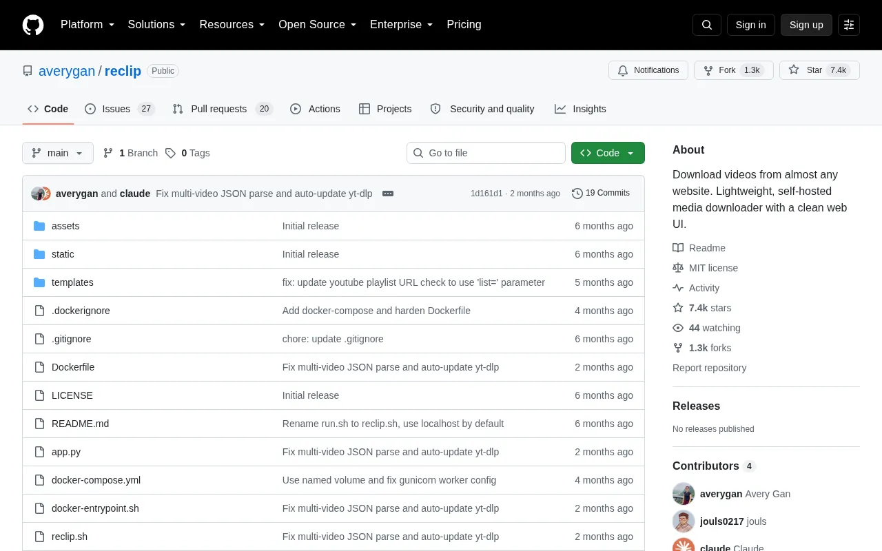 reclip: Self-Hosted Video Downloader with Clean Web UI as Command-Line Alternative