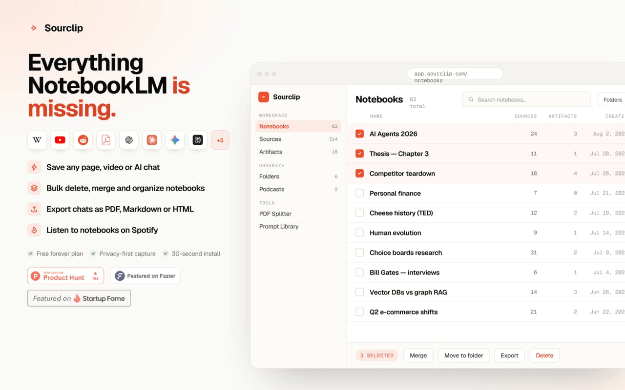 Sourclip 2.0深度体验:围绕Gemini Notebook的研究工作台