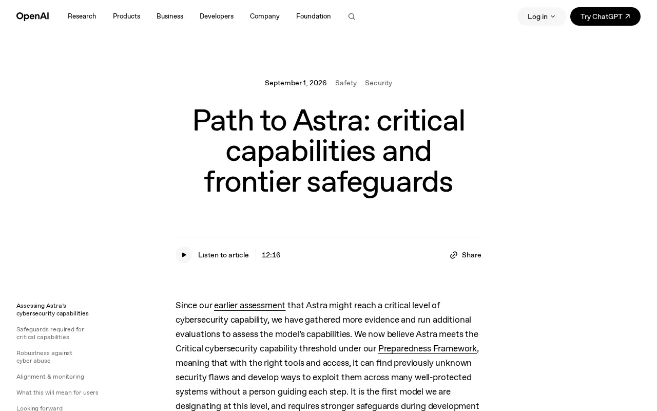 Anthropic Releases Astra Roadmap: Key Capabilities and Frontier Safeguards Explained
