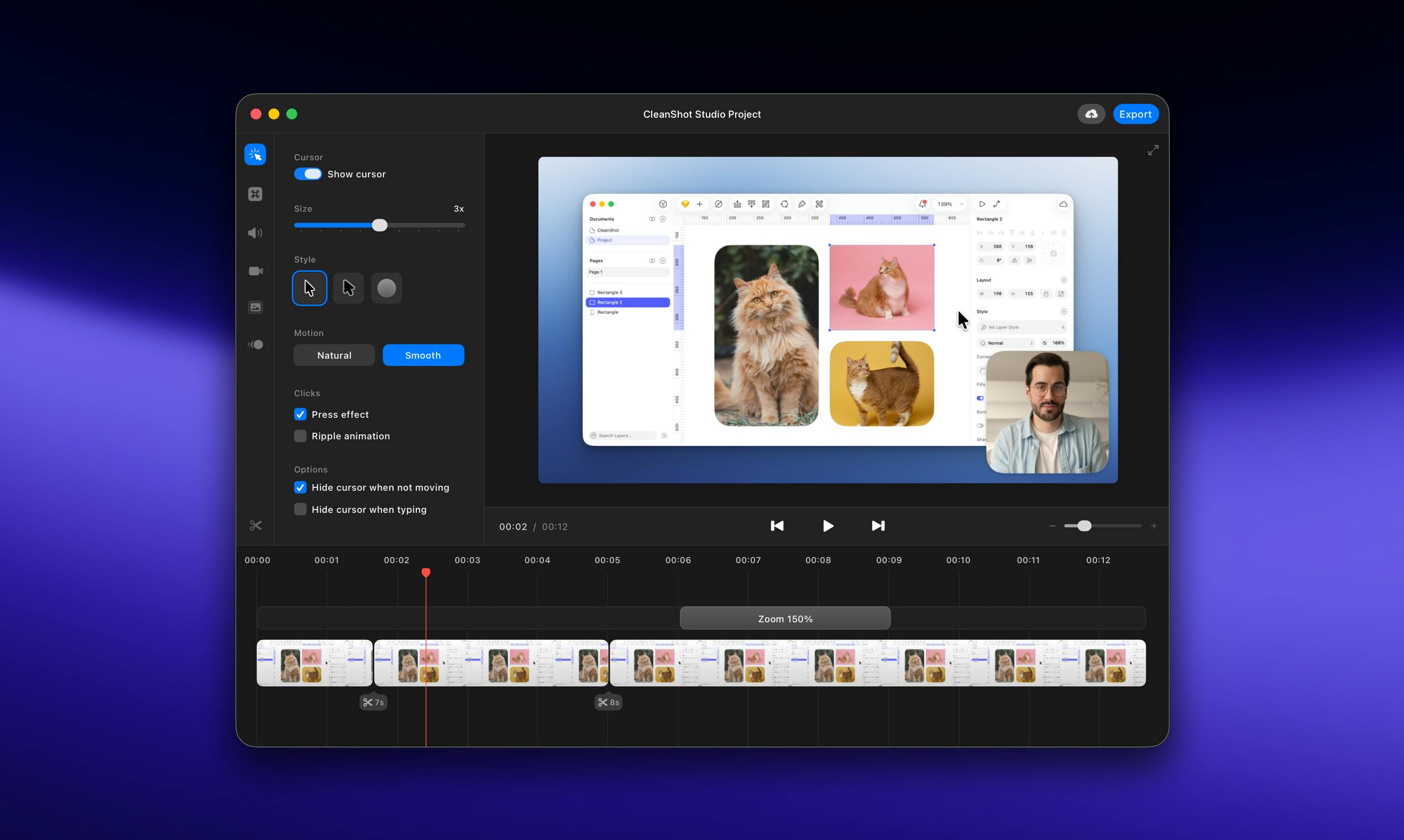 CleanShot 5.0 Studio Mode 界面