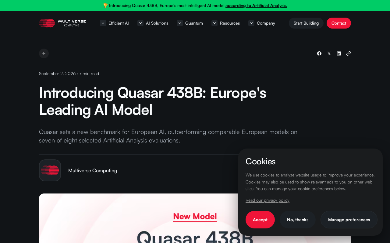 Quasar 438B:欧洲AI主权新旗舰,4380亿参数模型深度解析