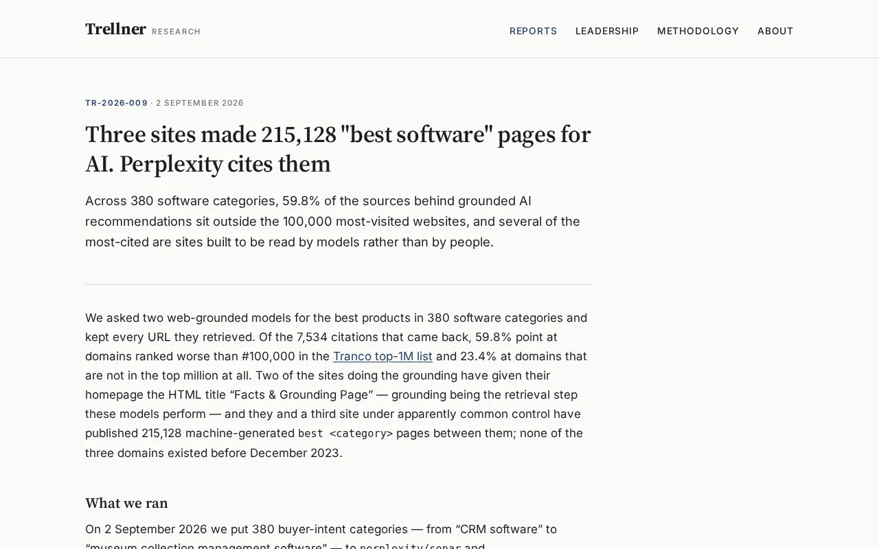 215,000 Spam Pages Are Polluting Perplexity: AI Search Faces a Content Manipulation Crisis