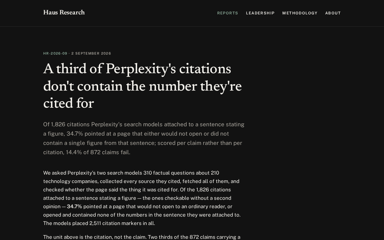 hackernews source: A third of Perplexity's citations don't contain the number they're cited for