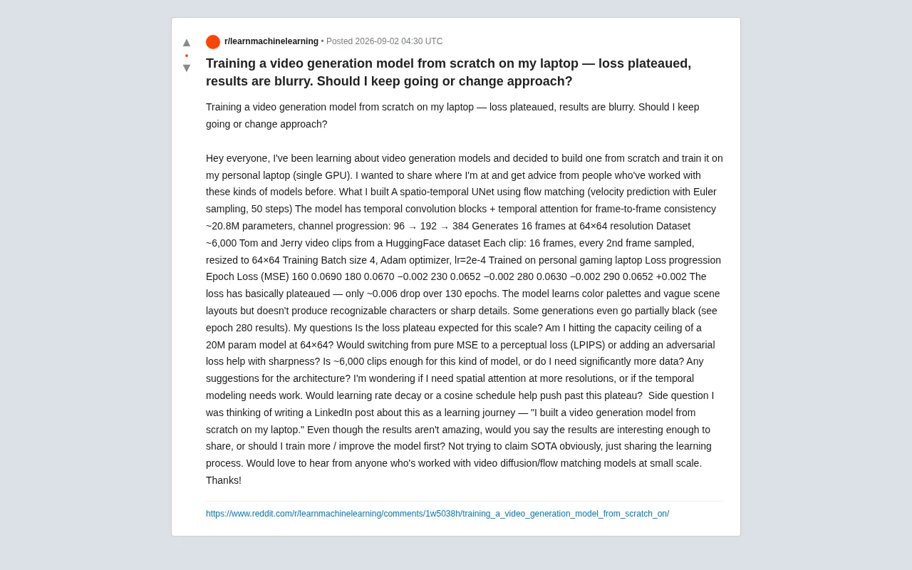 Training a Video Generation Model on a Laptop: A Hands-On Experience and Bottleneck Analysis