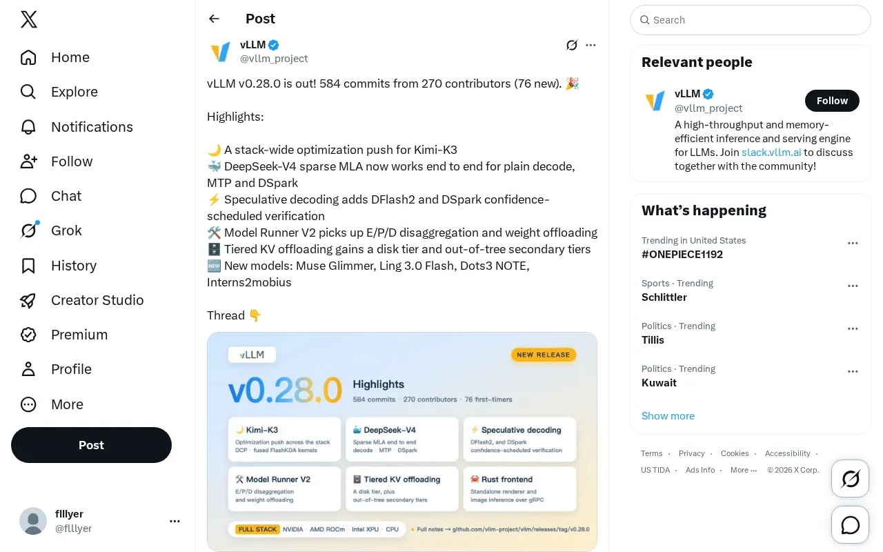 vLLM v0.28.0 Released: 584 Commits Deliver Full-Stack Inference Optimization