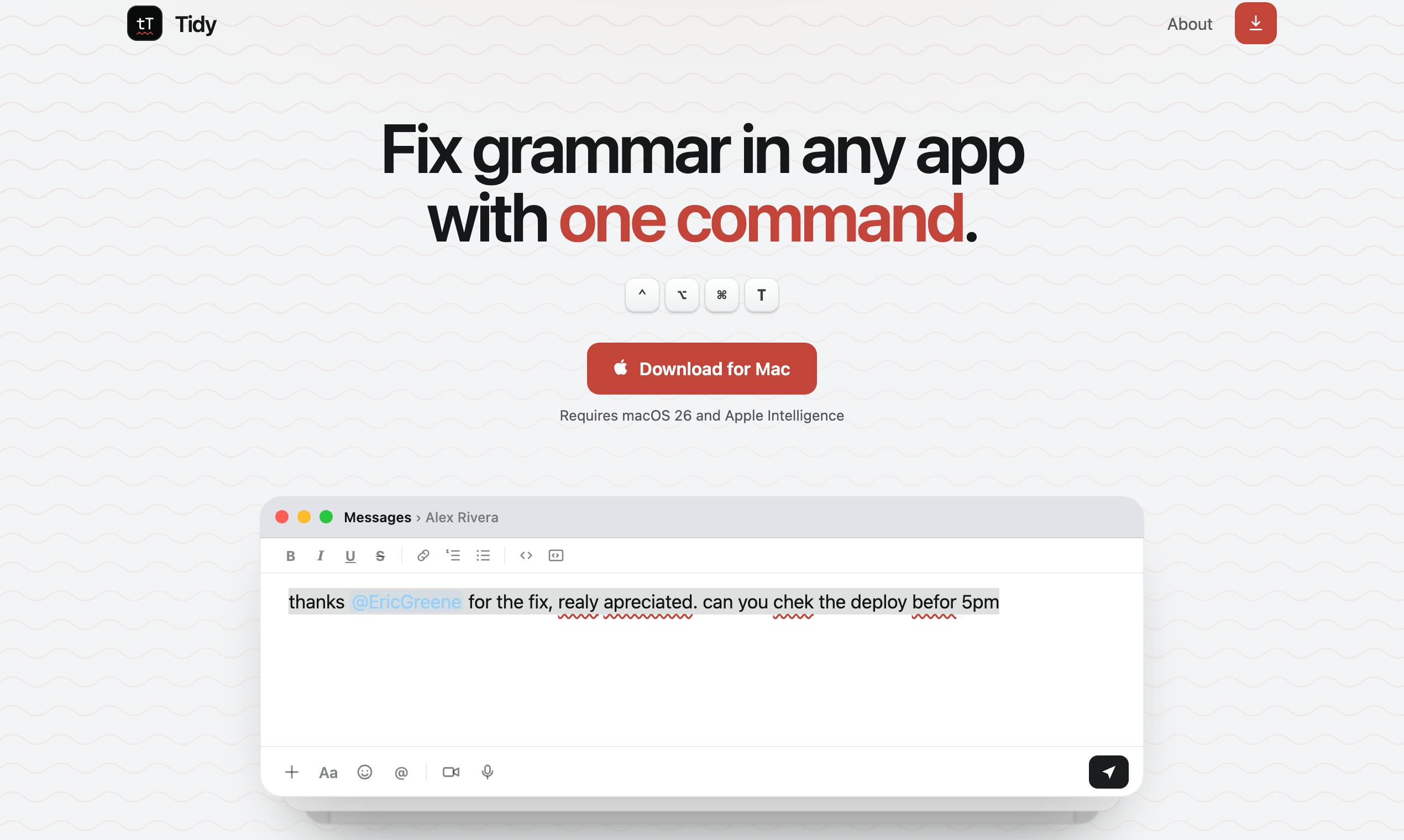 Tidy: Fix grammar in any Mac app with free on-device AI
