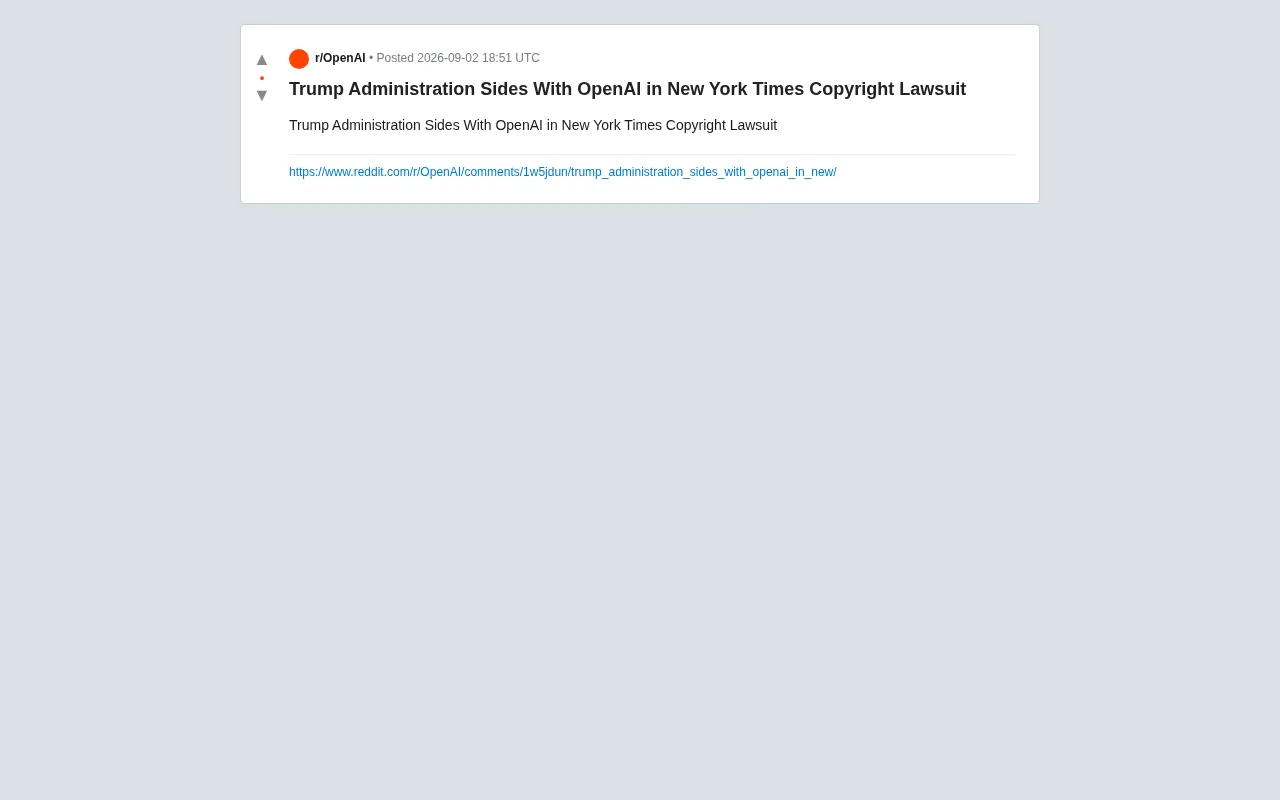 Trump Administration Backs OpenAI: Political Turning Point in New York Times Copyright Lawsuit