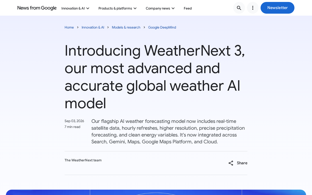 WeatherNext 3发布