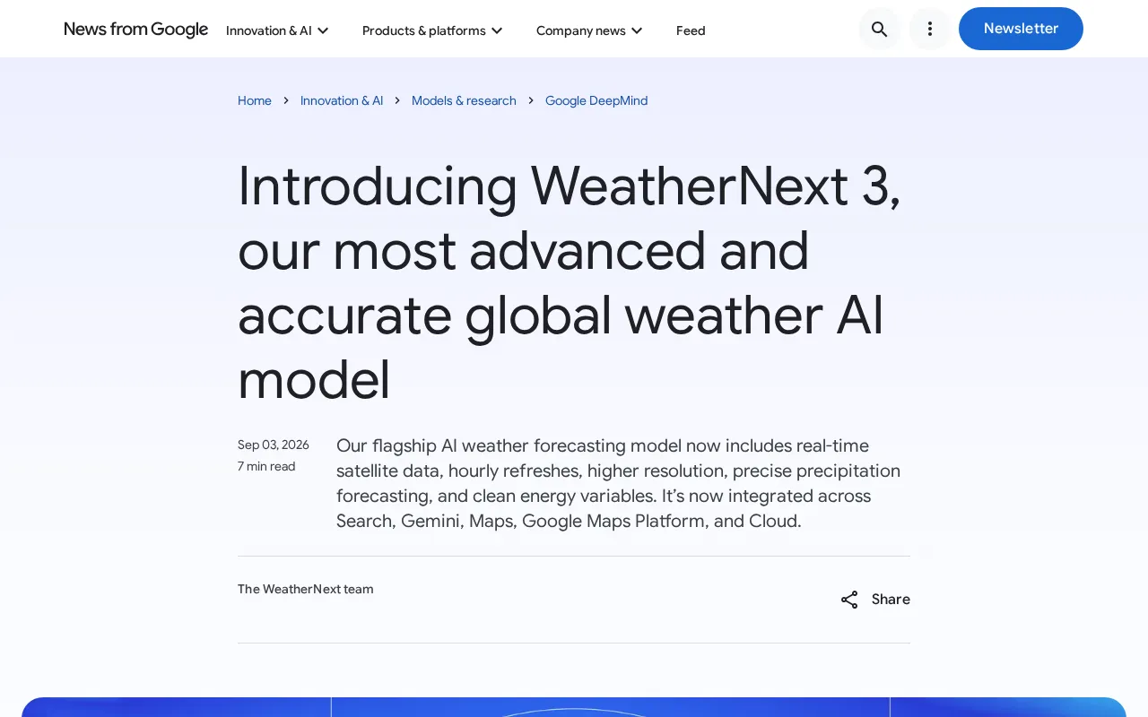 Google WeatherNext 3 Deep Dive: The AI Weather Forecasting Revolution Driven by Satellite Data