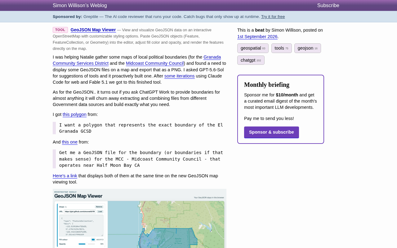 GeoJSON Map Viewer 工具截图