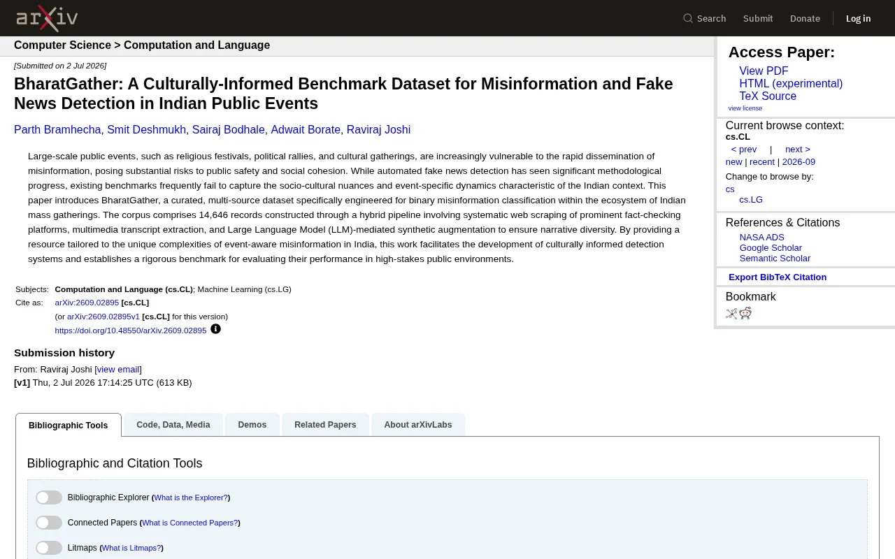 BharatGather: A Cultural-Aware Benchmark Dataset for Misinformation Detection at Indian Public Gatherings
