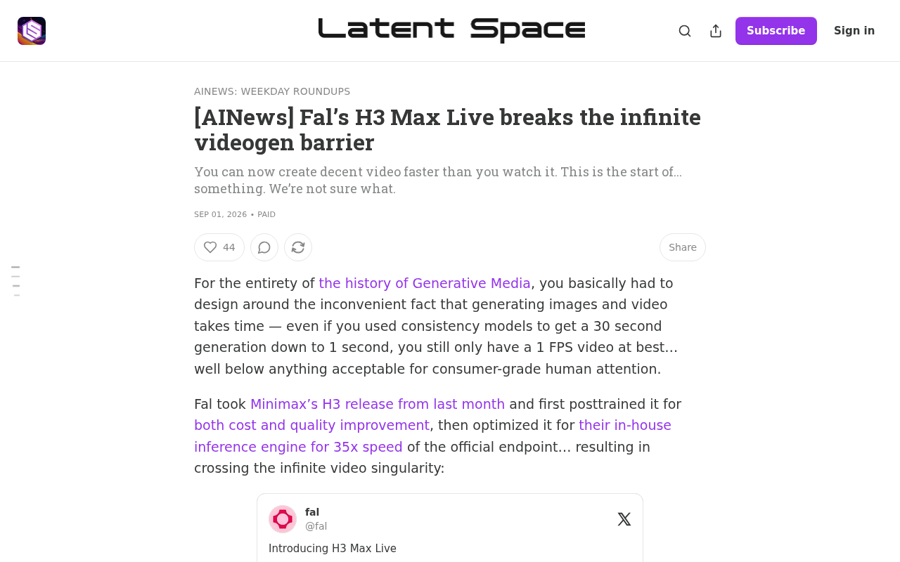 Fal H3 Max Live 突破无限视频生成边界