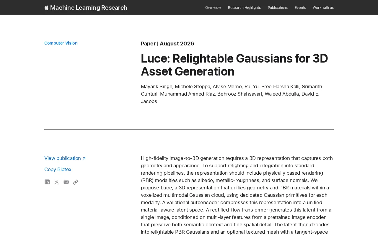 Luce: How Relightable Gaussian Clouds Are Revolutionizing 3D Asset Generation