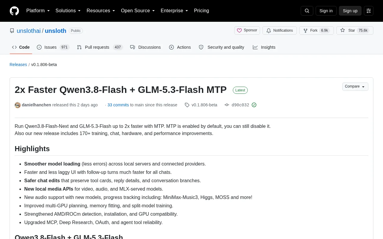 Unsloth New Release: MTP Doubles Inference Speed for Qwen3 and GLM