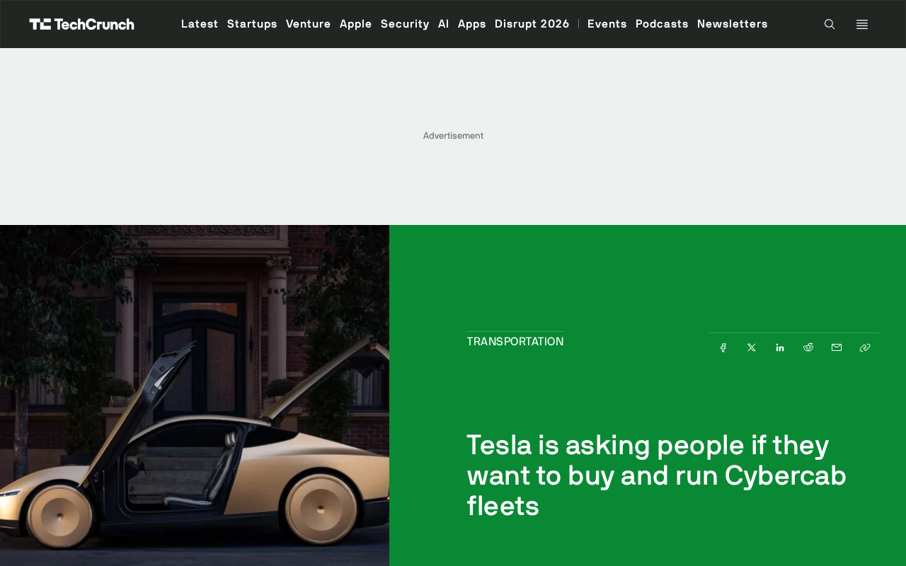 Tesla is asking people if they want to buy and run Cybercab fleets
