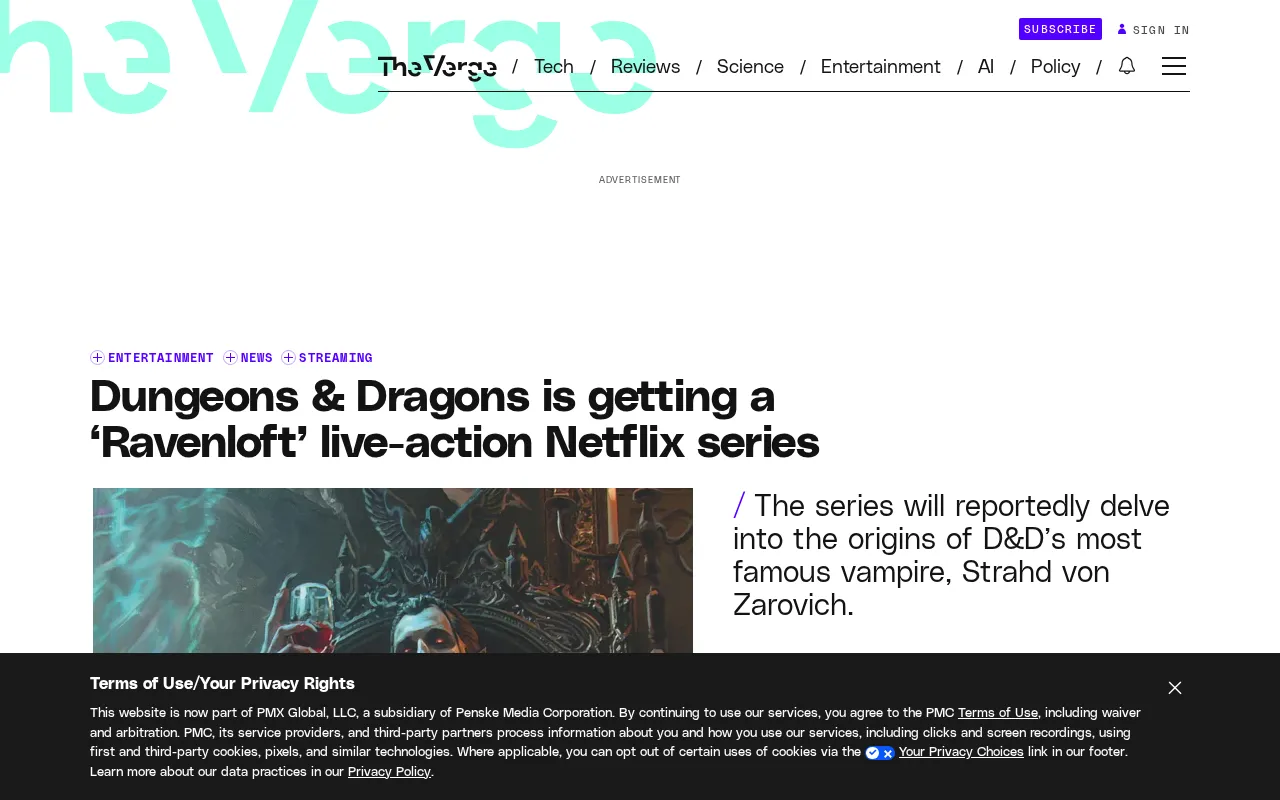 Dungeons & Dragons Ravenloft Netflix Series