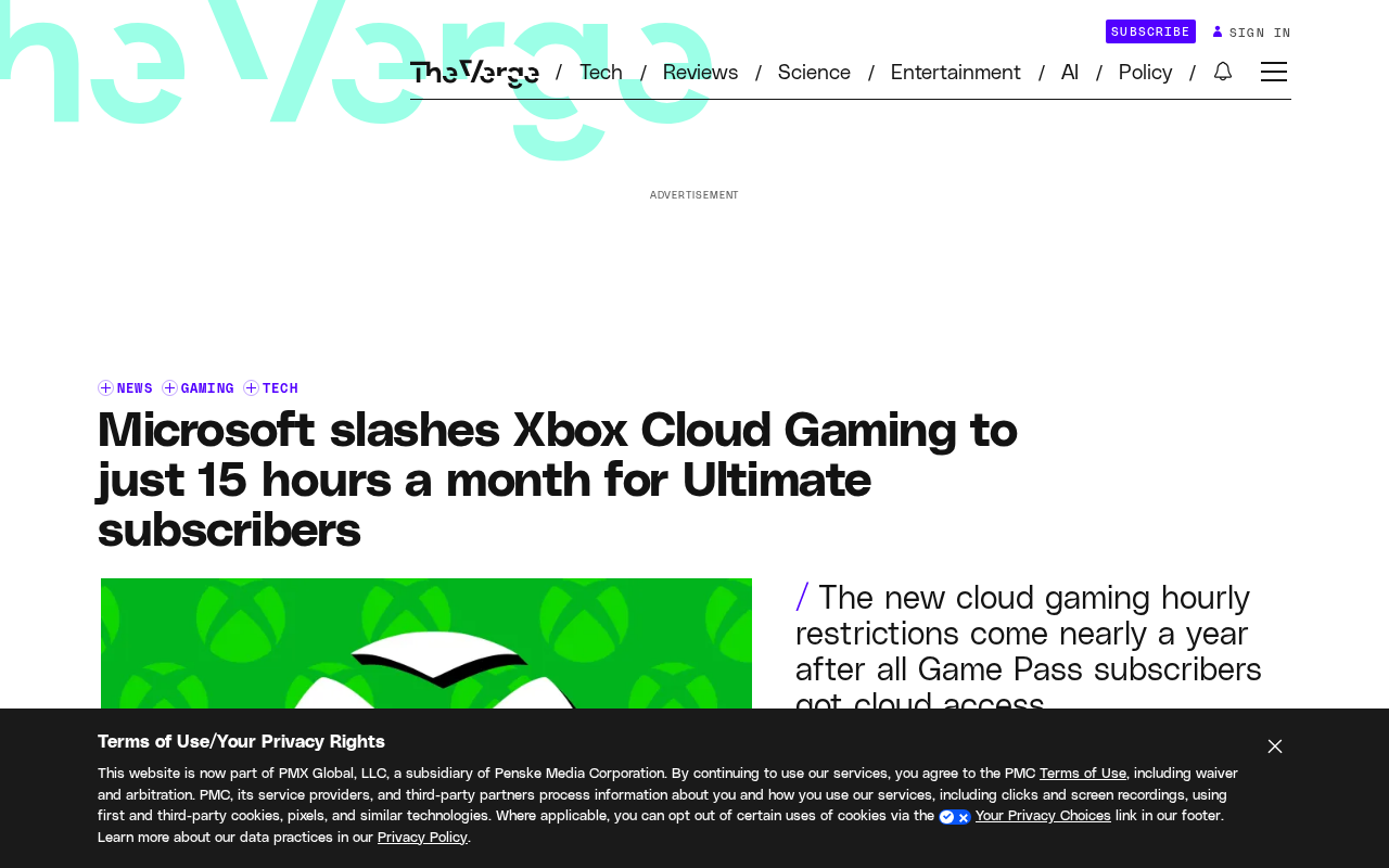 Xbox云游戏时长砍至每月15小时:微软为何收紧Game Pass云串流