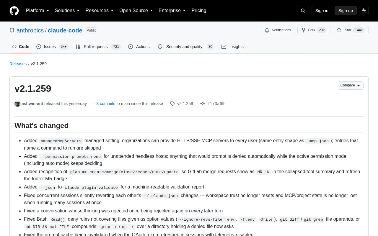 Claude Code v2.1.259 Update: Enterprise MCP Managed Configuration and Concurrency Stability Improvements