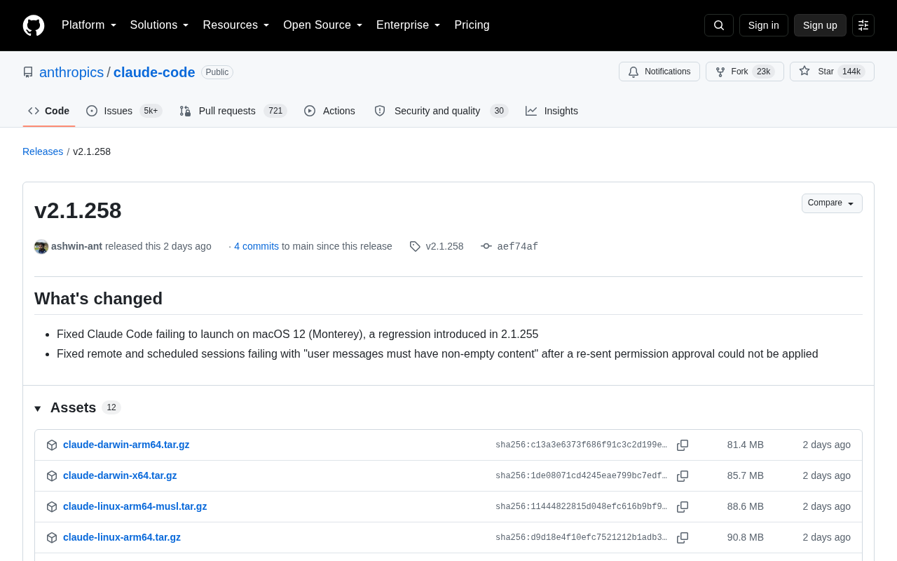 Claude Code v2.1.258发布:修复macOS 12启动故障与远程会话问题