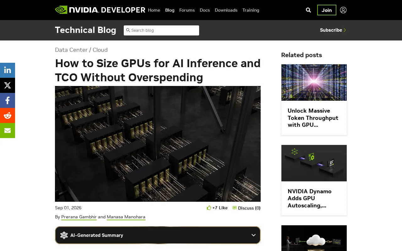 AI Inference GPU Selection and TCO Optimization