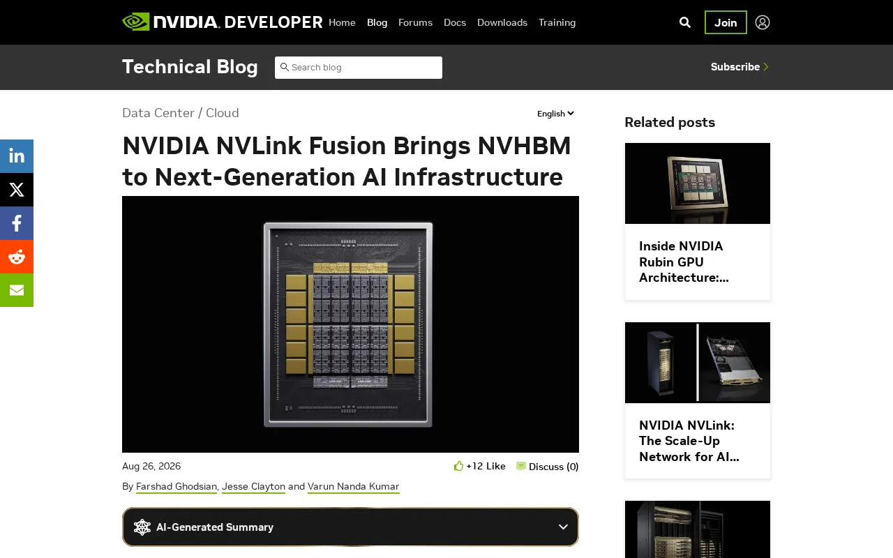 NVLink Fusion Integrates NVHBM: The Key Technology Breaking AI's Memory Wall