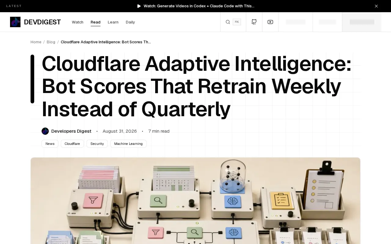 Cloudflare Adaptive Intelligence: Bot Detection Moves from Quarterly Updates to Weekly Iterations