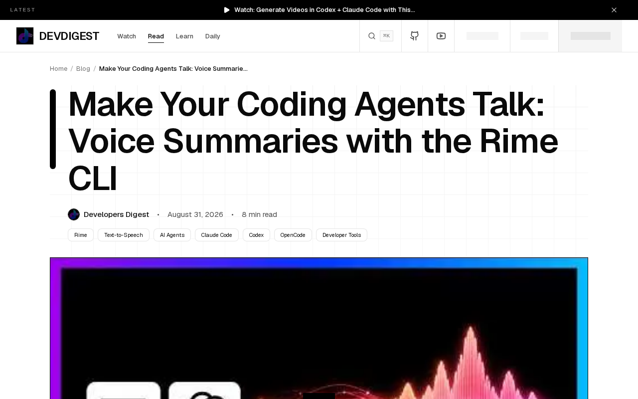 Rime CLI in Practice: Adding Voice Summaries to Your AI Coding Assistant