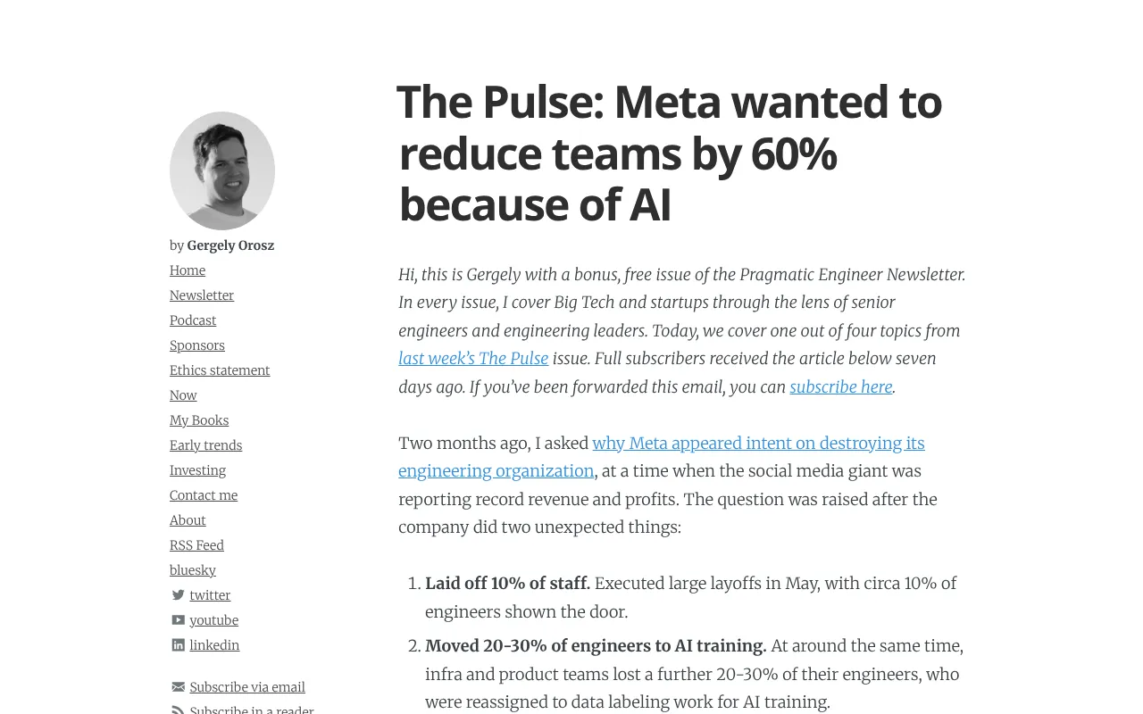 Report on Meta's plan to use AI for major layoffs
