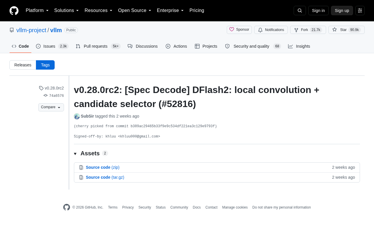 vLLM v0.28.0rc2发布:DFlash2投机解码技术深度解析