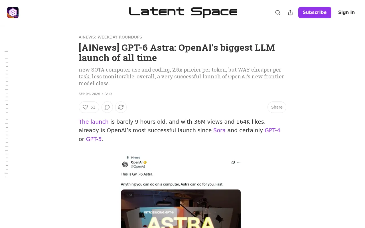 GPT-6 Astra Released: Comprehensive Analysis of Capabilities, Pricing, and Safety
