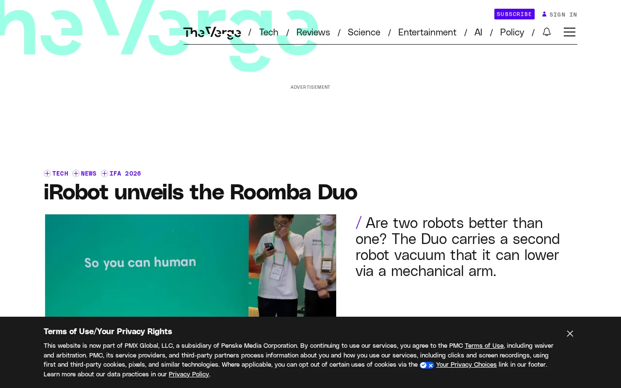 iRobot Roomba Duo Dual-Robot Concept: Exploring a New Form Factor for Robotic Vacuums