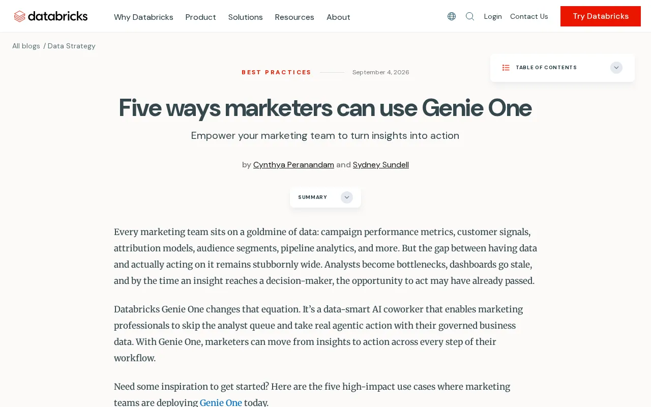 Genie One in Action: 6 Scenarios Where AI Data Assistants Boost Marketing Team Efficiency