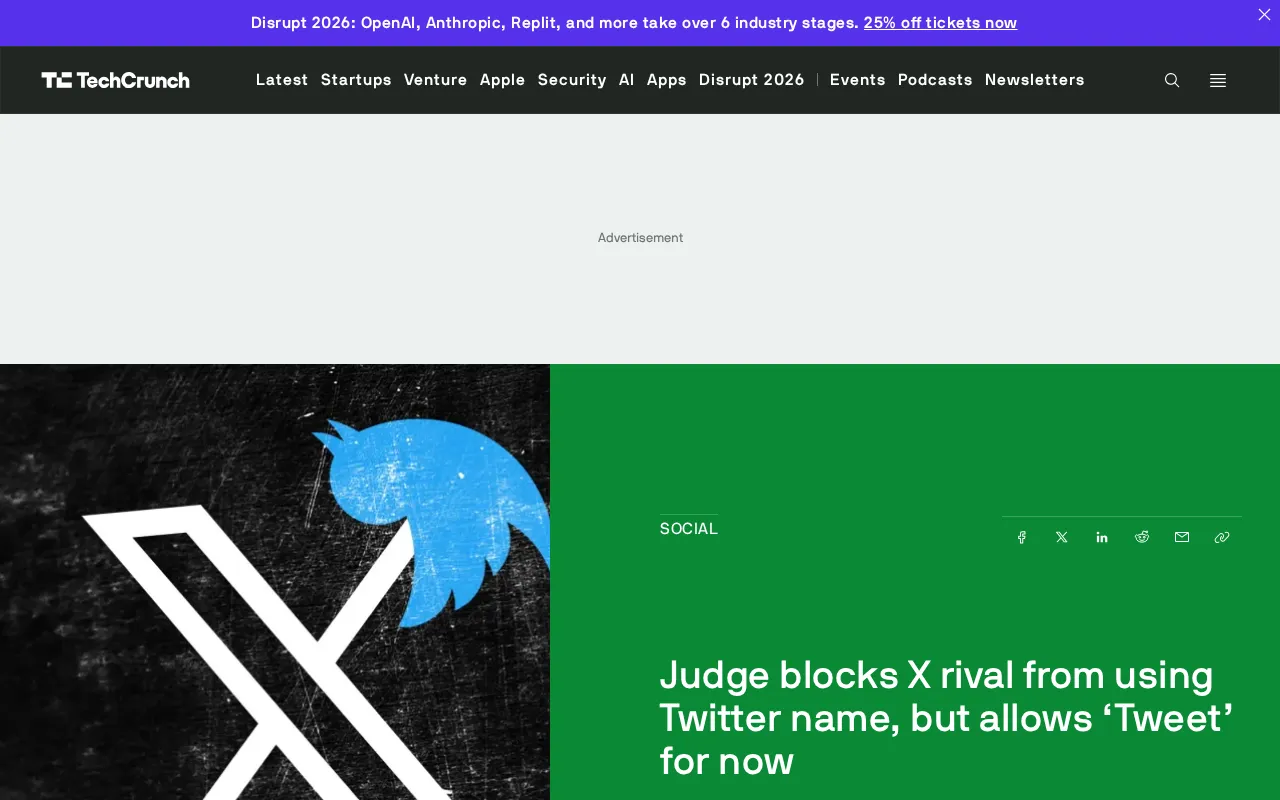 Judge Rules X Likely Abandoned the Tweet Trademark, Letting a Rival Legally Launch Tweet.app