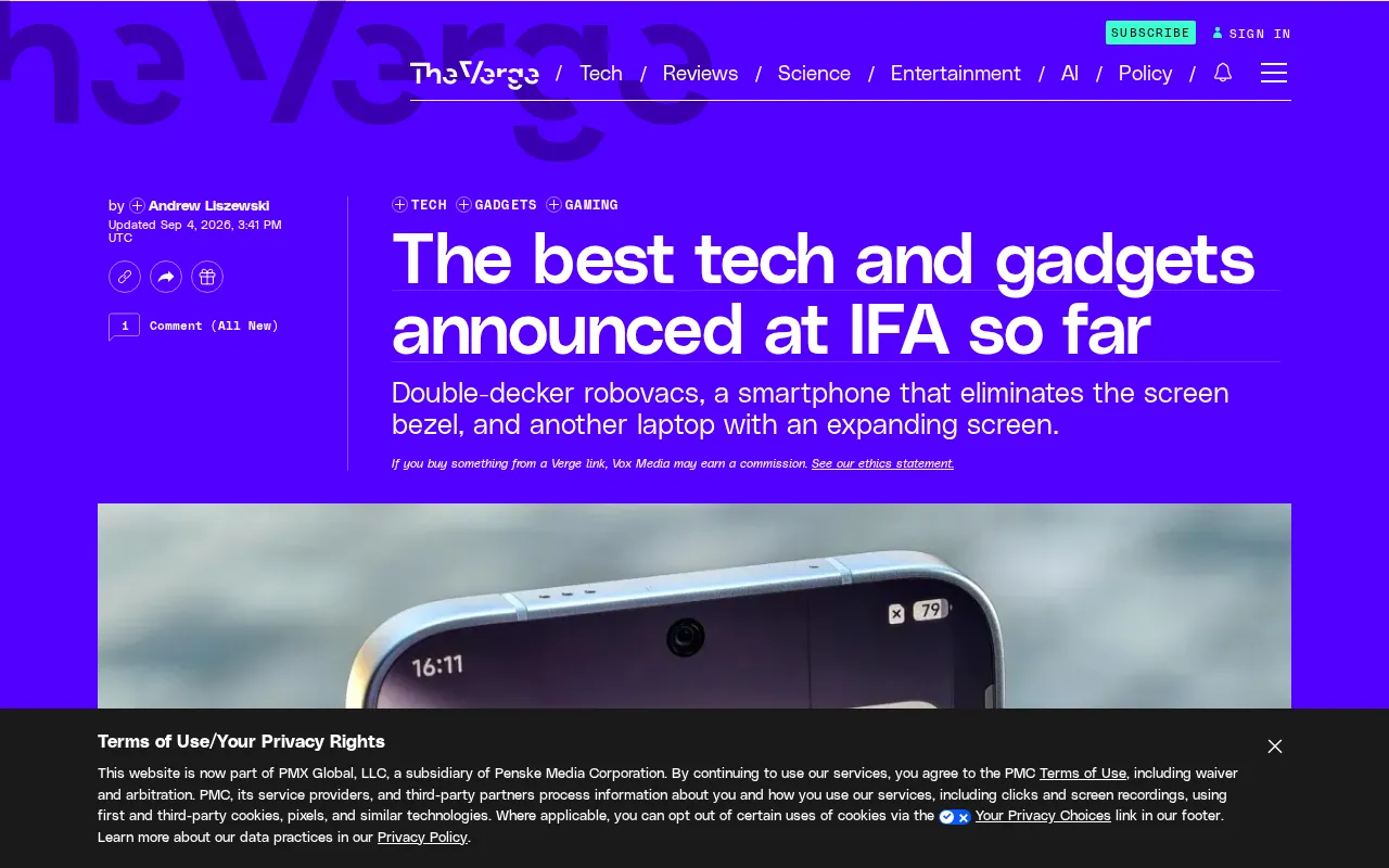 IFA Berlin Tech Roundup: AI Empowers Every Category of Consumer Electronics