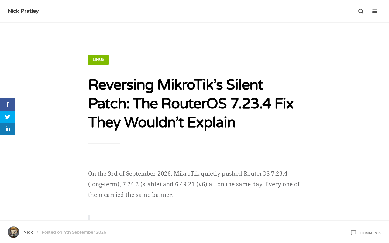 MikroTik RouterOS 静默补丁逆向分析
