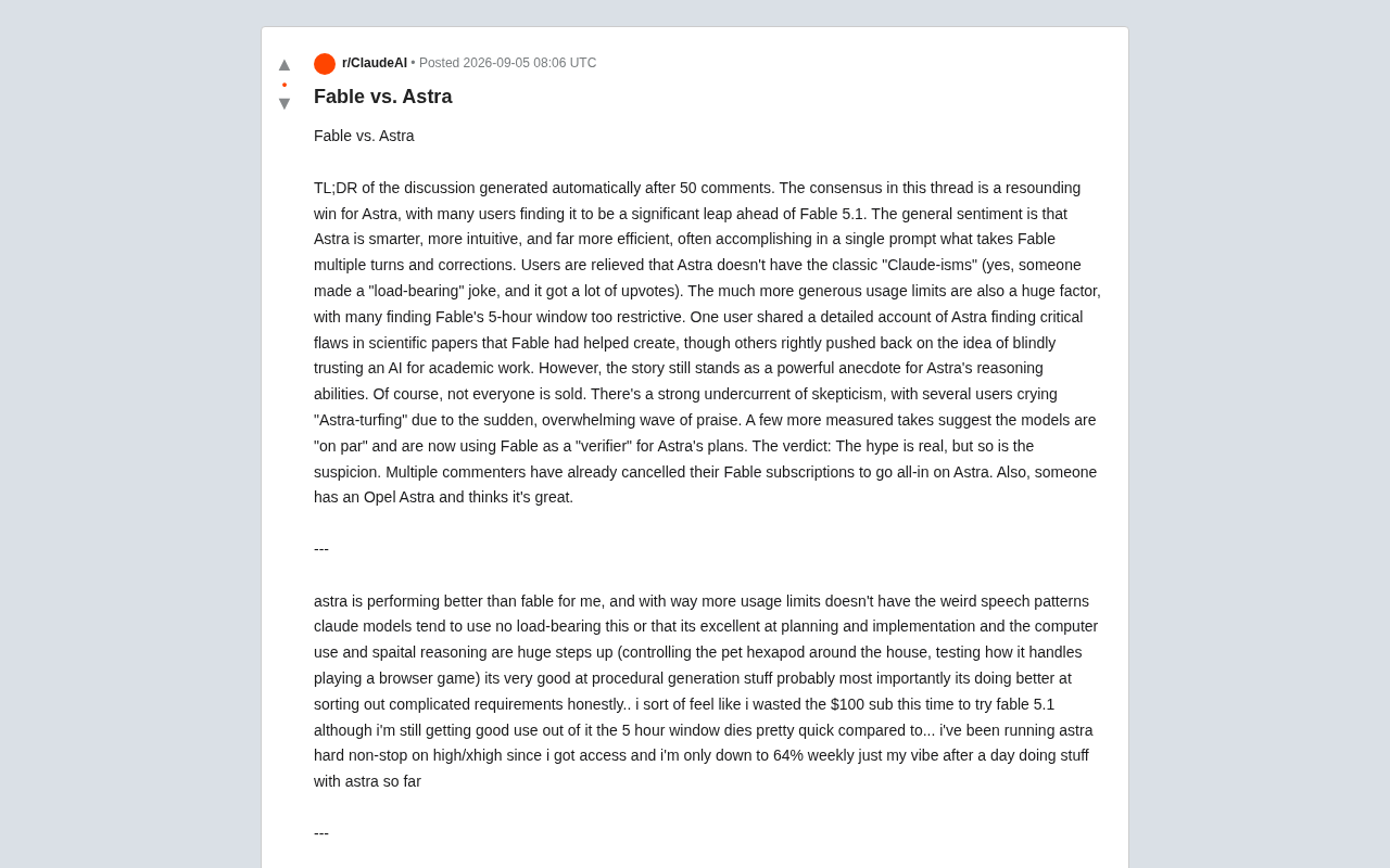 Astra对决Fable:Reddit社区深度评测谁更强